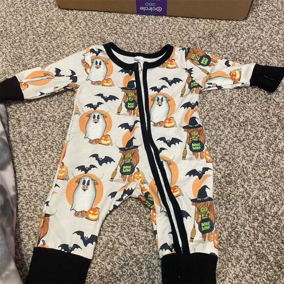 Halloween Baby Romper Unisex Multicolor Zippered - Picture 1 of 3